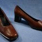 AEROSOLES WOMENS BROWN LEATHER MID HEEL PUMPS 6 B NEW