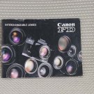 Canon FD Lens Guide Book Owners Interchangeable Manual