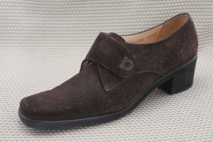 FERRAGAMO WOMENS BRN SUEDE OXFORDS SHOES 7.5 AA EX+