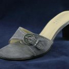 FRANCO SARTO LT BLUE SUEDE LEATHER SLIDES 7 M EUC