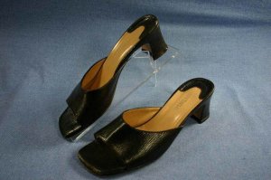 ANN TAYLOR BROWN LIZARD LEATHER SLIDE HEELS SHOE 7 M