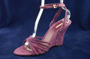 MAXSTUDIO WOMENS PURPLE SUEDE WEDGE SANDALS 10 M NEW