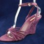 MAXSTUDIO WOMENS PURPLE SUEDE WEDGE SANDALS 10 M NEW