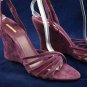 MAXSTUDIO WOMENS PURPLE SUEDE WEDGE SANDALS 10 M NEW