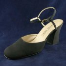 MARTINEZ VALERO BLK FABRIC ANKLE STRAP PUMPS 10 B MINT