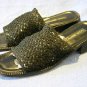 VIA SPIGA BLACK STRETCH CROCHET MULES SHOES 8.5 N