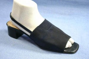 VAN ELI $90 NAVY OPEN TOE SLINGBACK'S SHOE PUMP 9 S NEW