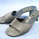 STONE RIDGE BY ALDO DENIM MID HEEL SLIDES 38/7 M NEW