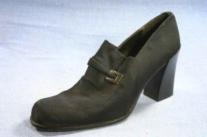 DAVID AARON HIGH HEEL/VAMP STRETCH FABRIC LOAFERS 9.5 M