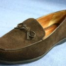 LANDS END WOMENS BROWN SUEDE LOAFERS SHOES 6.5 B