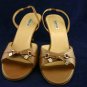 ALFANI MOCHA LEATHER OPEN TOE SLINGBACK PUMPS 8 M MINT