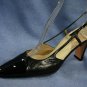 BOB ELLIS WOMENS BLACK LEATHER SLINGBACK PUMPS 8 M
