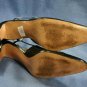 BOB ELLIS WOMENS BLACK LEATHER SLINGBACK PUMPS 8 M