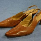 KENNETH COLE WOMENS BROWN LEATHER SLINGBACK PUMPS 6 M