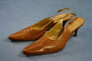 KENNETH COLE WOMENS BROWN LEATHER SLINGBACK PUMPS 6 M