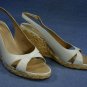 BP NORDSTROM WHITE LEATHER WEDGE SLINGBACKS 10 M NEW