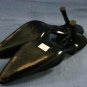 ANN TAYLOR WOMENS BLACK SATIN SLINGBACK PUMPS 8 M