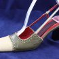 JACQUES LE CORRE PARIS GREEN & TAN SLINGBACK PUMPS 8 M