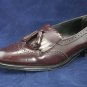 NUNN BUSH MENS BURGUNDY LEATHER TASSEL LOAFERS 10 D
