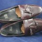 NUNN BUSH MENS BURGUNDY LEATHER TASSEL LOAFERS 10 D