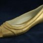 ENZO ANGIOLINI WOMENS GOLD LEATHER OPEN TOE FLATS 8.5 M