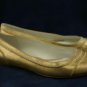 ENZO ANGIOLINI WOMENS GOLD LEATHER OPEN TOE FLATS 8.5 M