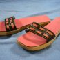 J CREW WOMENS PINK WOOD SOLE SLIDE SANDALS SHOES 9 M