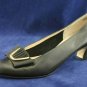 BALLY WOMENS BLACK LEATHER MID HEEL BOW PUMPS 8 N MINT