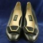 BALLY WOMENS BLACK LEATHER MID HEEL BOW PUMPS 8 N MINT
