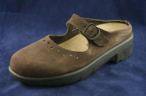 STEGMANN WOMENS BRN LEATHER MARY JANE CLOGS 6 M MINT