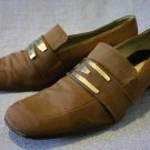 BRUNO MAGLI WOMENS BROWN FABRIC LOAFERS 37/6.5 M