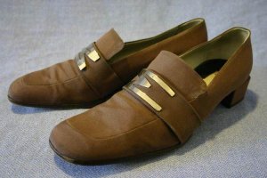 BRUNO MAGLI WOMENS BROWN FABRIC LOAFERS 37/6.5 M