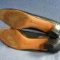 FERRAGAMO WOMENS GRAY LEATHER MID-HEEL PUMPS 10.5 AA