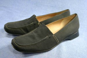 FRANCO SARTO BLACK FABRIC LOAFERS SHOES 8 M EXCL