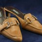 VAN ELI WOMENS BROWN LEATHER MID HEEL MULES 8 N NEW