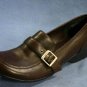 KENNETH COLE REACTION WOMENS BROWN LEATHER LOAFERS 8 M