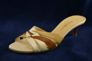 COLE HAAN CITY WOMENS BEIGE & BROWN SLIDE SANDAL 8 AA