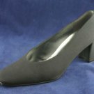 STUART WEITZMAN BLK GROS-GRAIN MID HEEL EVENING PUMPS 7