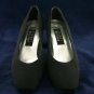 STUART WEITZMAN BLK GROS-GRAIN MID HEEL EVENING PUMPS 7