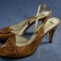 BAREFOOT ORIGINALS TAN OPEN TOE SLINGBACK PUMPS 8 B NEW