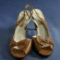 BAREFOOT ORIGINALS TAN OPEN TOE SLINGBACK PUMPS 8 B NEW