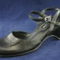 KENNTH COLE REACTION BLK LEATHER ANKLE STRAP PUMPS 7 M