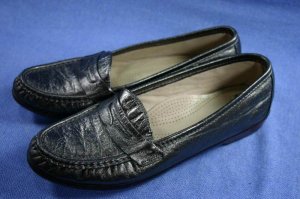 SAS PEWTER LEATHER COMFORT WALKING LOAFERS SHOES 10 N