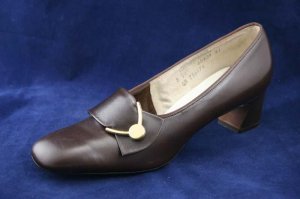 VTG 60'S NATURALIZER WOMENS BRN LEATHER PUMPS 8 B MINT