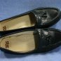 SAS WOMENS BLACK LEATHER TASSEL LOAFERS 6 N