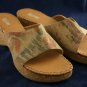 PELLE MODA TAN PRINTED SUEDE PLATFORM SANDALS 7.5 M EUC