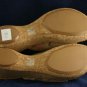 PELLE MODA TAN PRINTED SUEDE PLATFORM SANDALS 7.5 M EUC