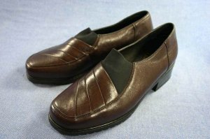 RIEKER WOMENS BROWN LEATHER LOAFERS SHOES 36/6 NEW