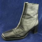VIA SPIGA BLACK LEATHER ZIP ANKLE BOOTS 8 M MINT $295