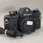 NIKON EM SLR 35mm Film Camera BLACK BODY MINT COND
